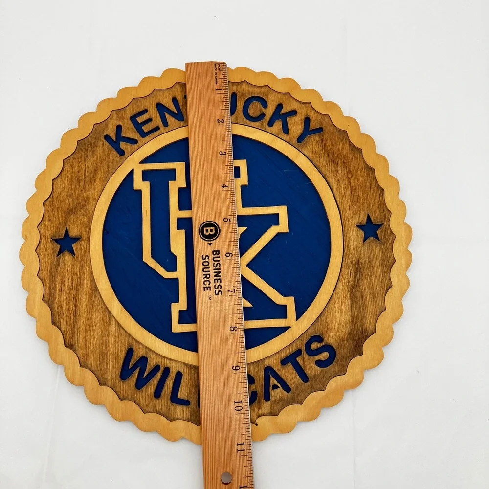 Artistic Wood Art Wall Plaque Kentucky Wildcats 11in Blue Brown Handcrafted